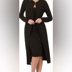 Zenana Black sleeveless dress & Cardigan, Small, ribbed stretch material, NWOT